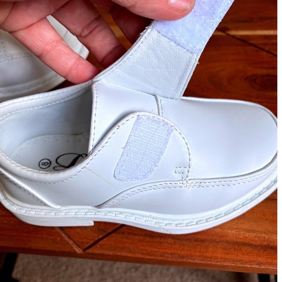 Lito Frank-A Boys White PU Dress Shoes Hook and Loop Loafers Size 8 NEW - Picture 8 of 13